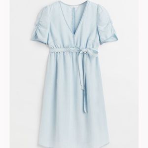 H&M maternity blue tie belt dress size small (never worn)